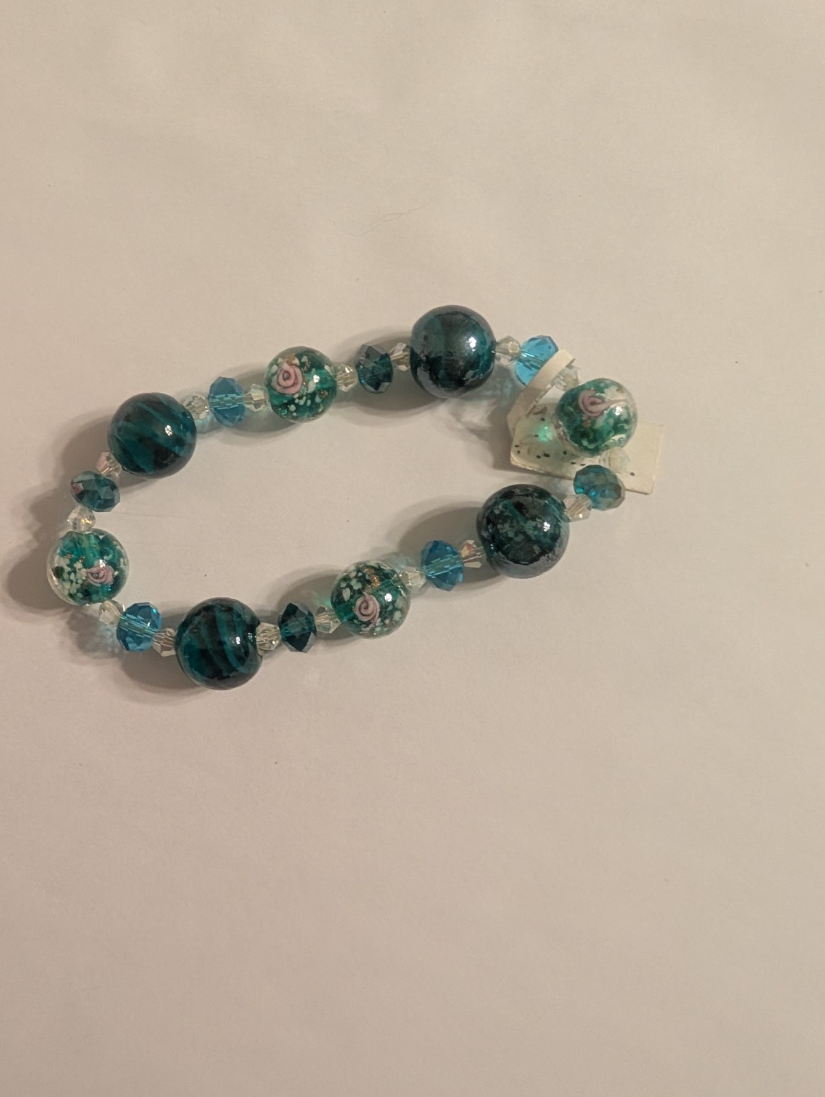 Bracelet with Blue Murano Glass Beads
