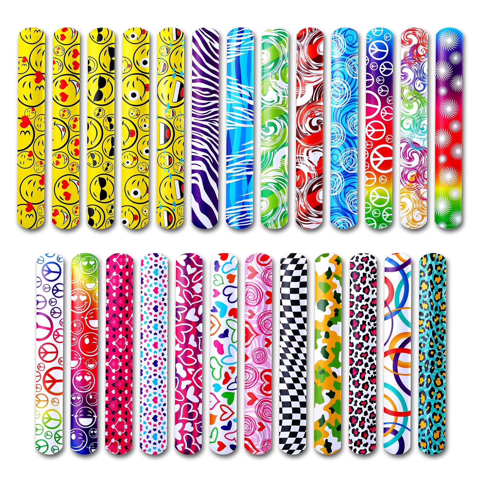 Bulk Snap Bracelets, 50 Pcs Christmas Party Supplies, Gifts, Multicolor