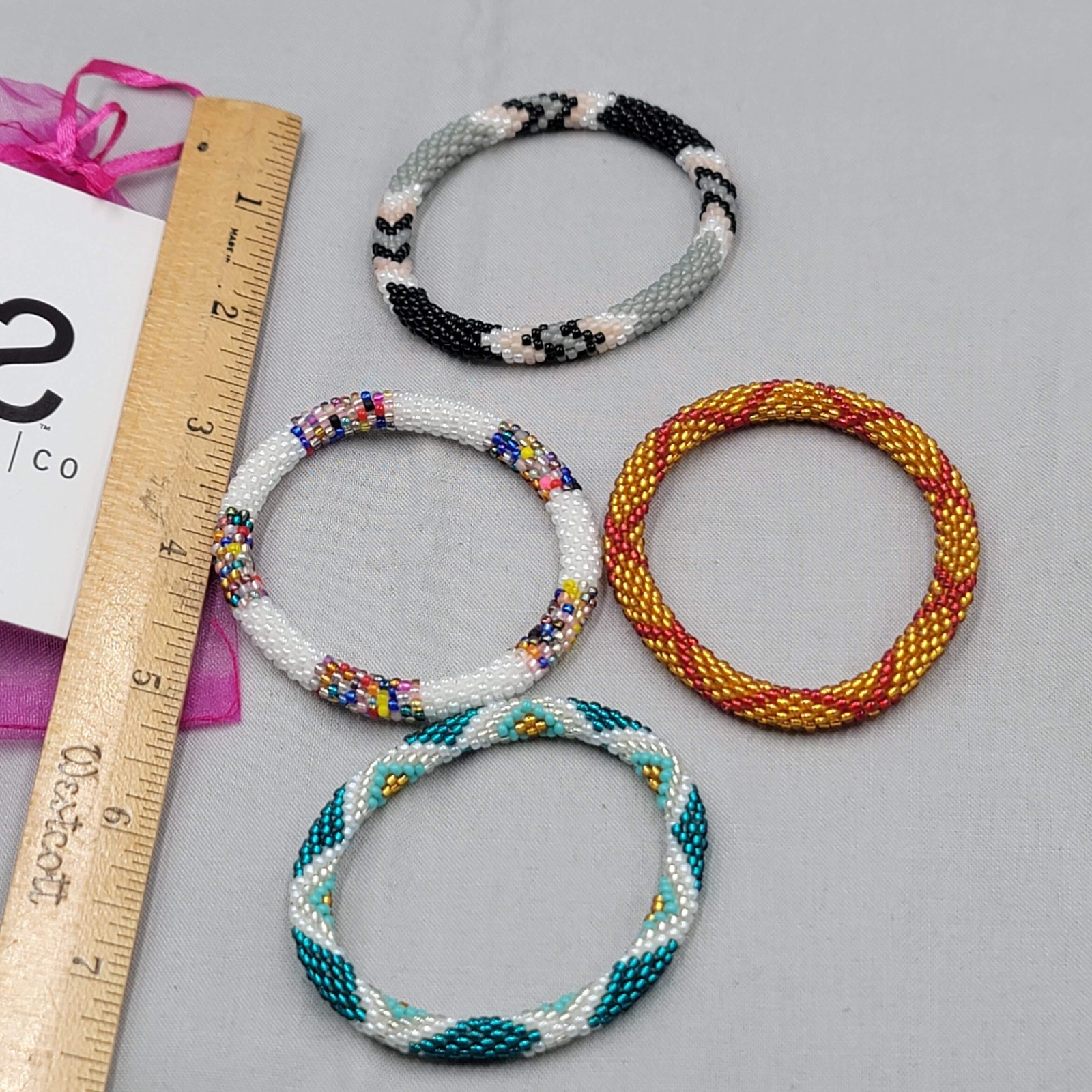 SASHKA Bracelet Lot of 4 New With Tags Multicolor Seed Bead Nepal