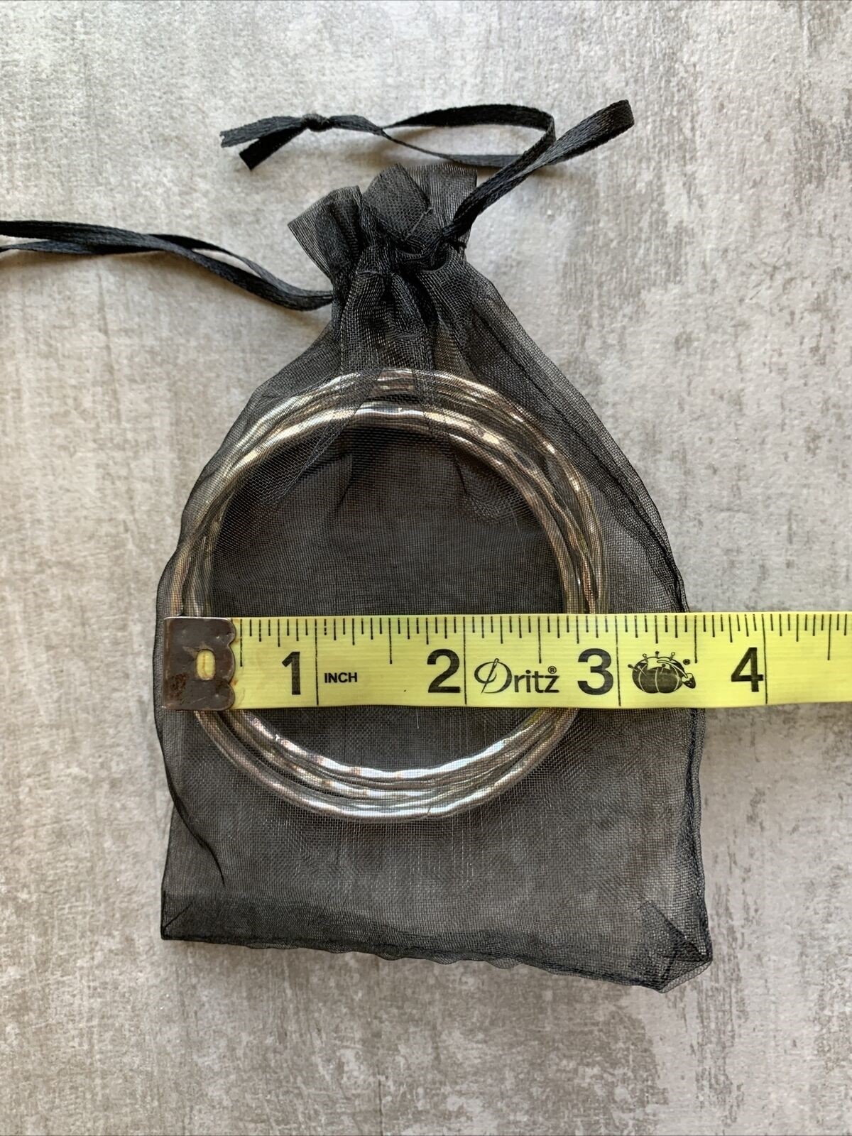 Los Angeles Boutique Stainless Steel Silver Tone 5 pcs Hammered Bangle Bracelet