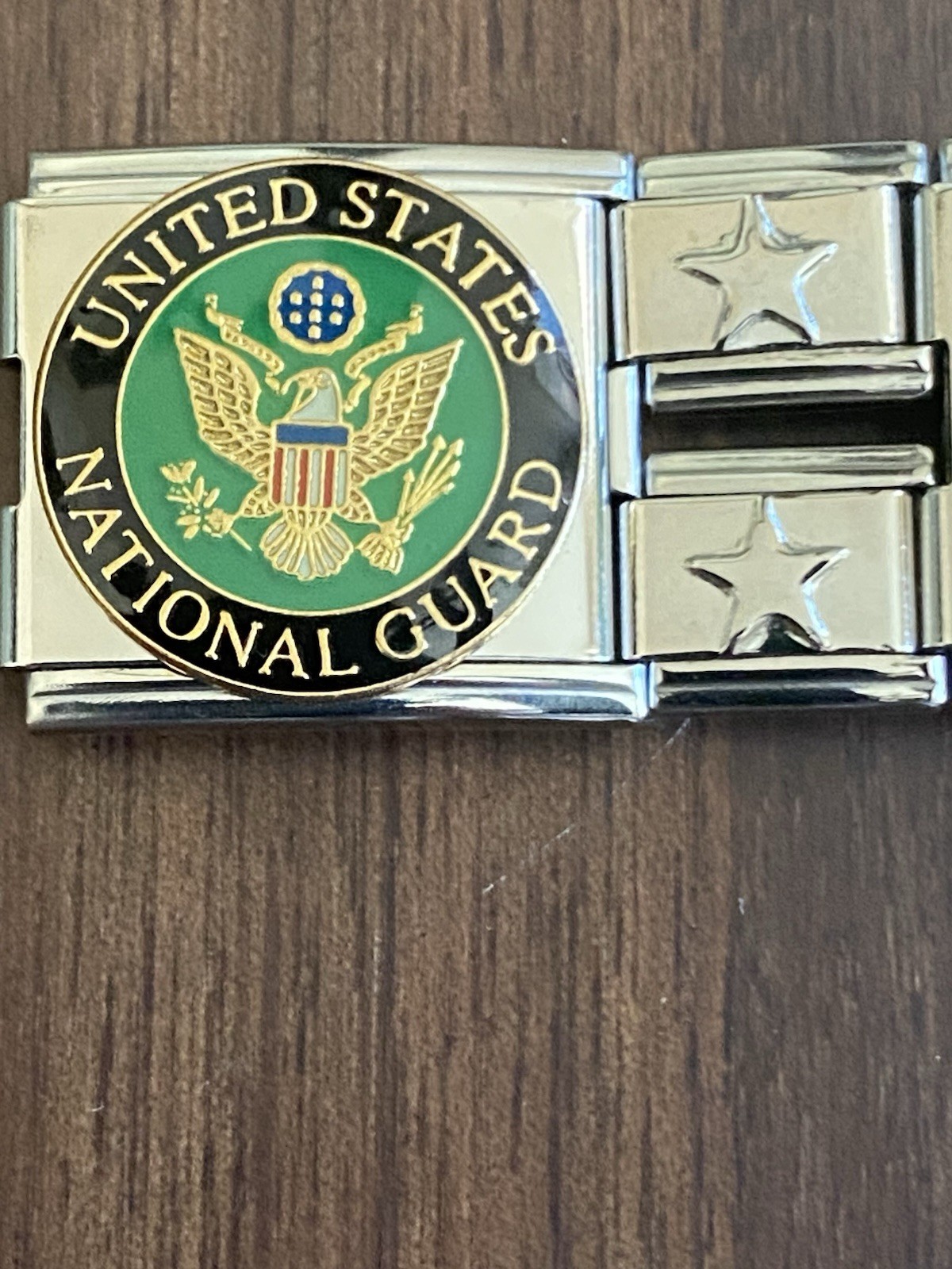 United States National Guard Italian Charm Bracelet New