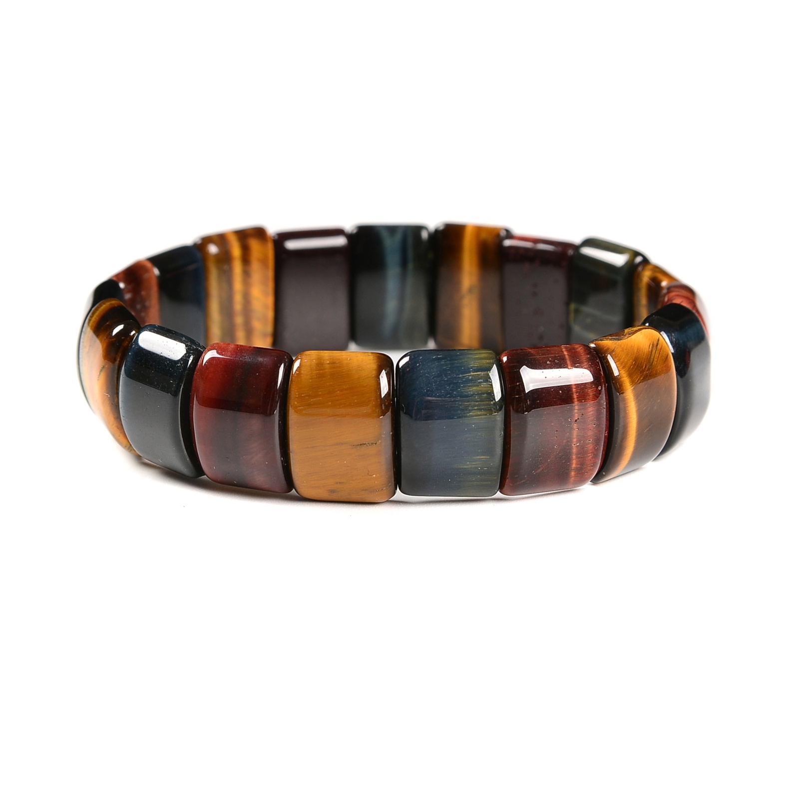 Multi-color Tiger Eye Double Drill Bracelet Size Approx 11x15mm Length 7.5″