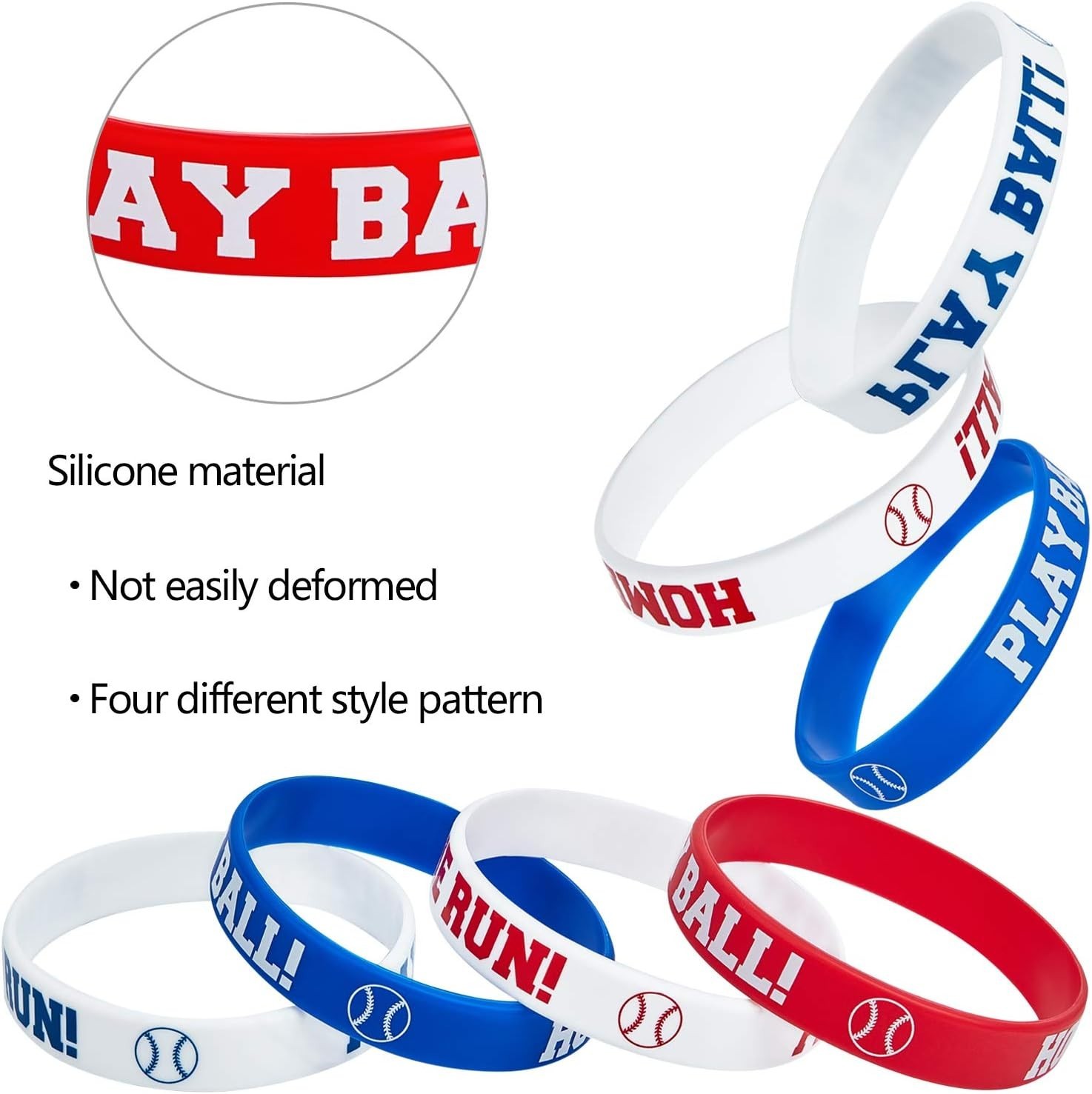 Baseball Silicone Rubber Bracelets Rubber Wristbands Baseball Bracelet Wristb…