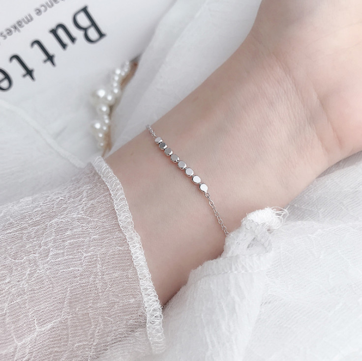 STERLING SILVER 925 BALL BEAD CHAIN BRACELET & LOBSTER CLASP 7.7″ Gift Box PE35