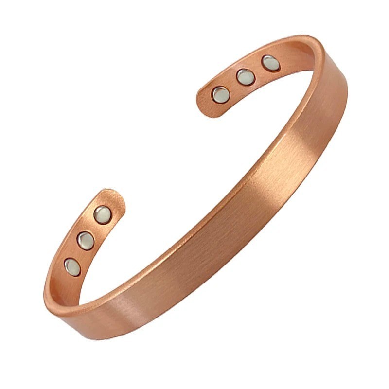 Pure Copper Magnetic Flat Bracelet Arthritis Pain Therapy Men Women Cuff