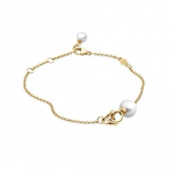 Georg Jensen Magic 18ct Gold Diamond Pearl Bracelet #1513C with Certificate