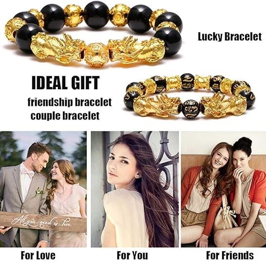 SOOWOOT Feng Shui Wealth And Luck Bracelet for Men Women: 3Pcs set with Pixiu an