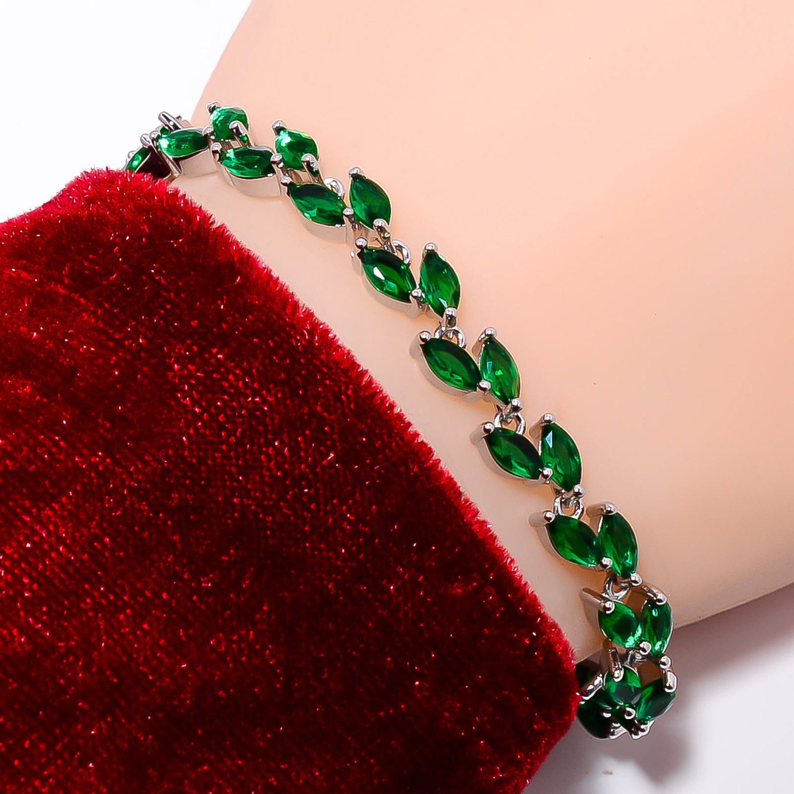 Chrome Diopside 925 Sterling Silver Adjustable Bracelet 7-8″ B14134