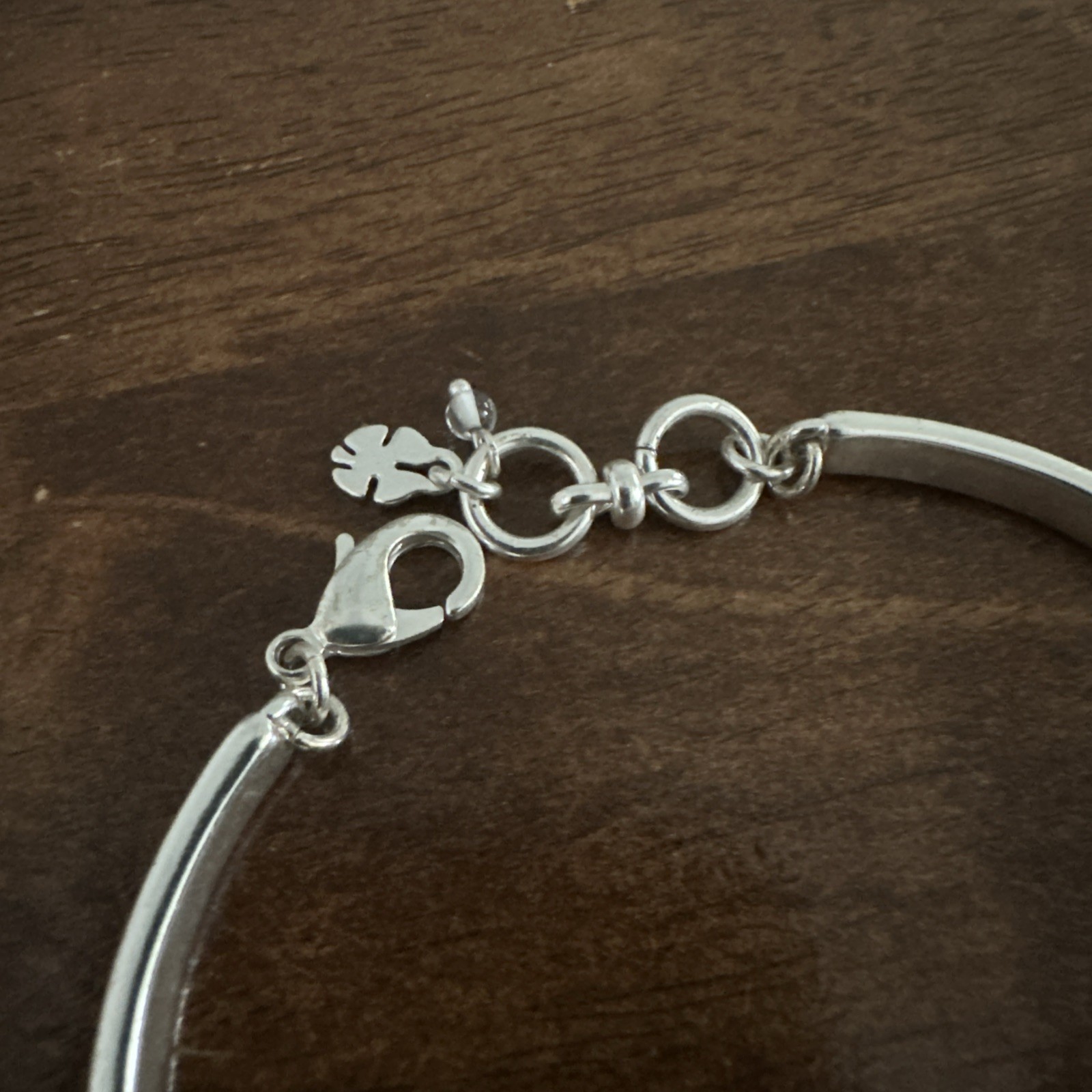 Lucky Brand Silver Tone Blue Stone Heart/Petal Cuff Bracelet, NWT $39