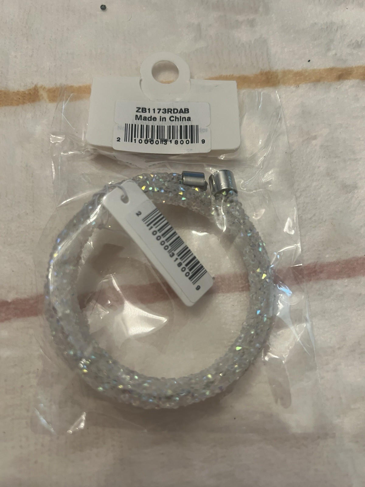 Mod Clear Crystal Bangle Bracelet Round White/Colorless Crystal Magnetic MPN