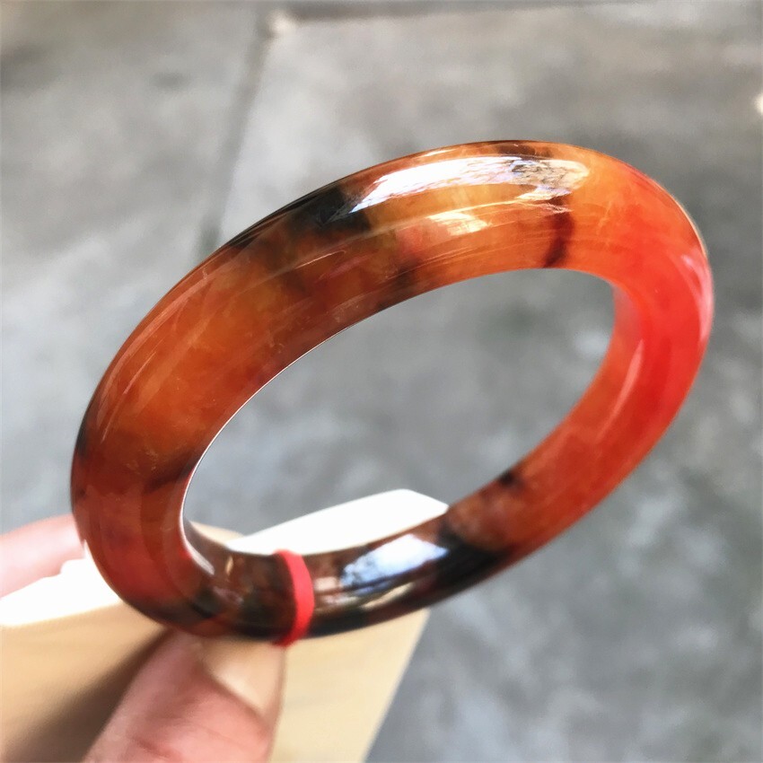 58MM Natural Icy Red Jadeite Jade Bracelet Bangle Myanmar Jade Bracelet
