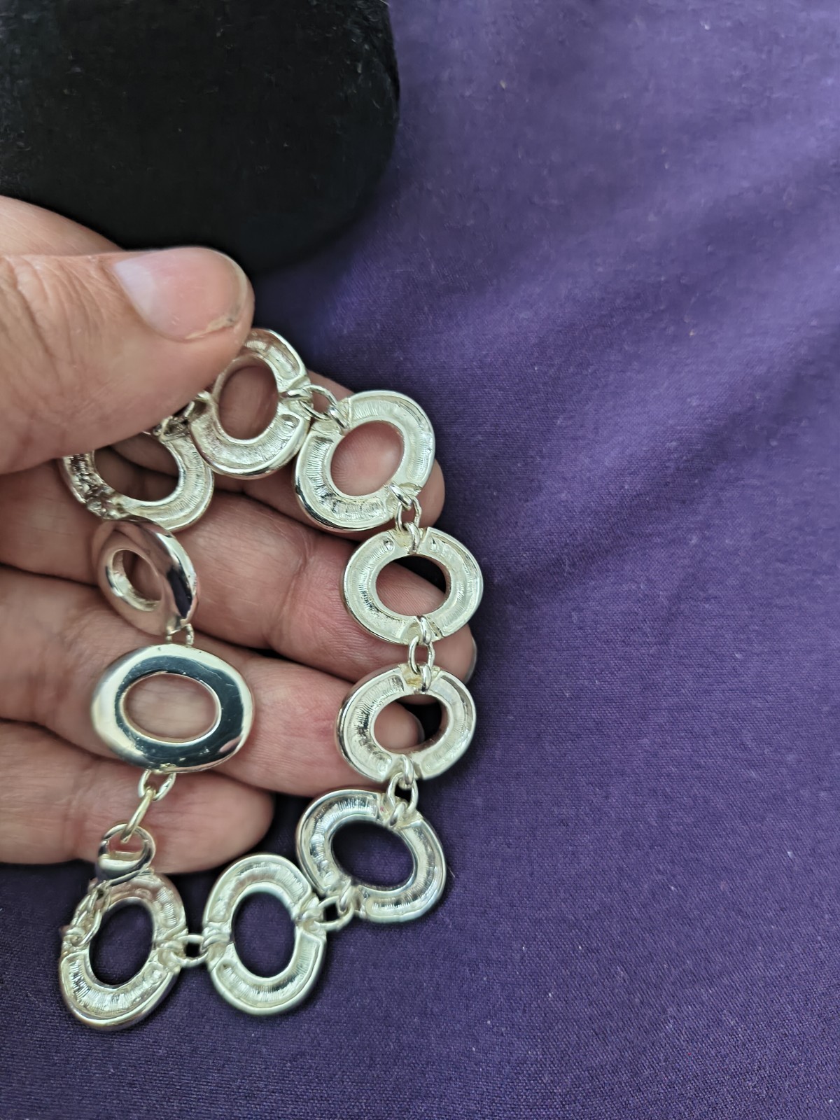 3 Silver Tone Mixed Bracelet Lot. Estate Find. All Wearable