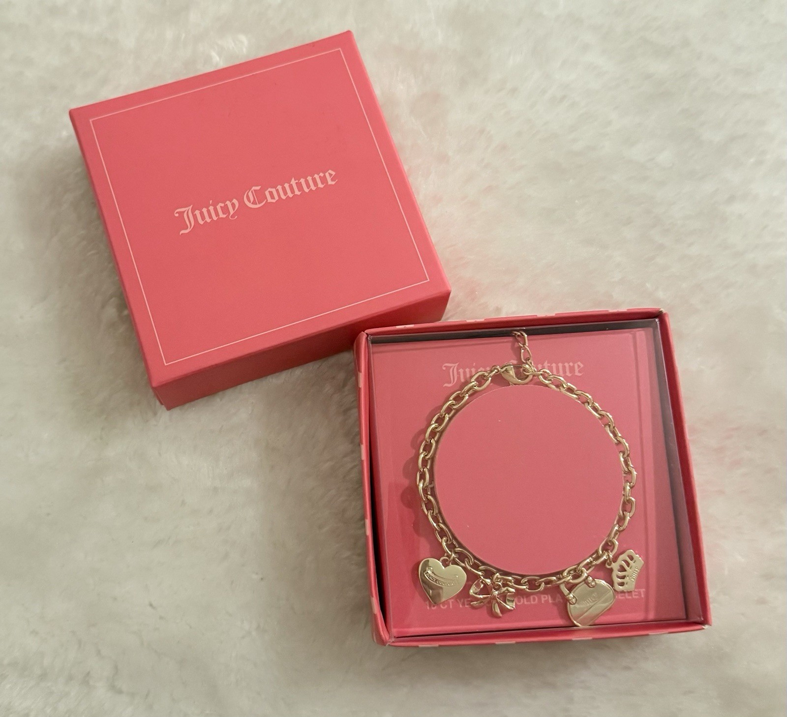 JUICY COUTURE 18ct Gold Plated Charm Bracelet Brand New for Xmas Gift 🎁