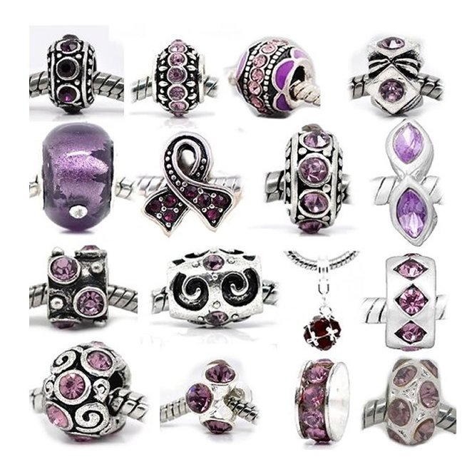 Ten 10 of Assorted Shades of Purple Crystal Rhinestone Feb- Birthstone-#104