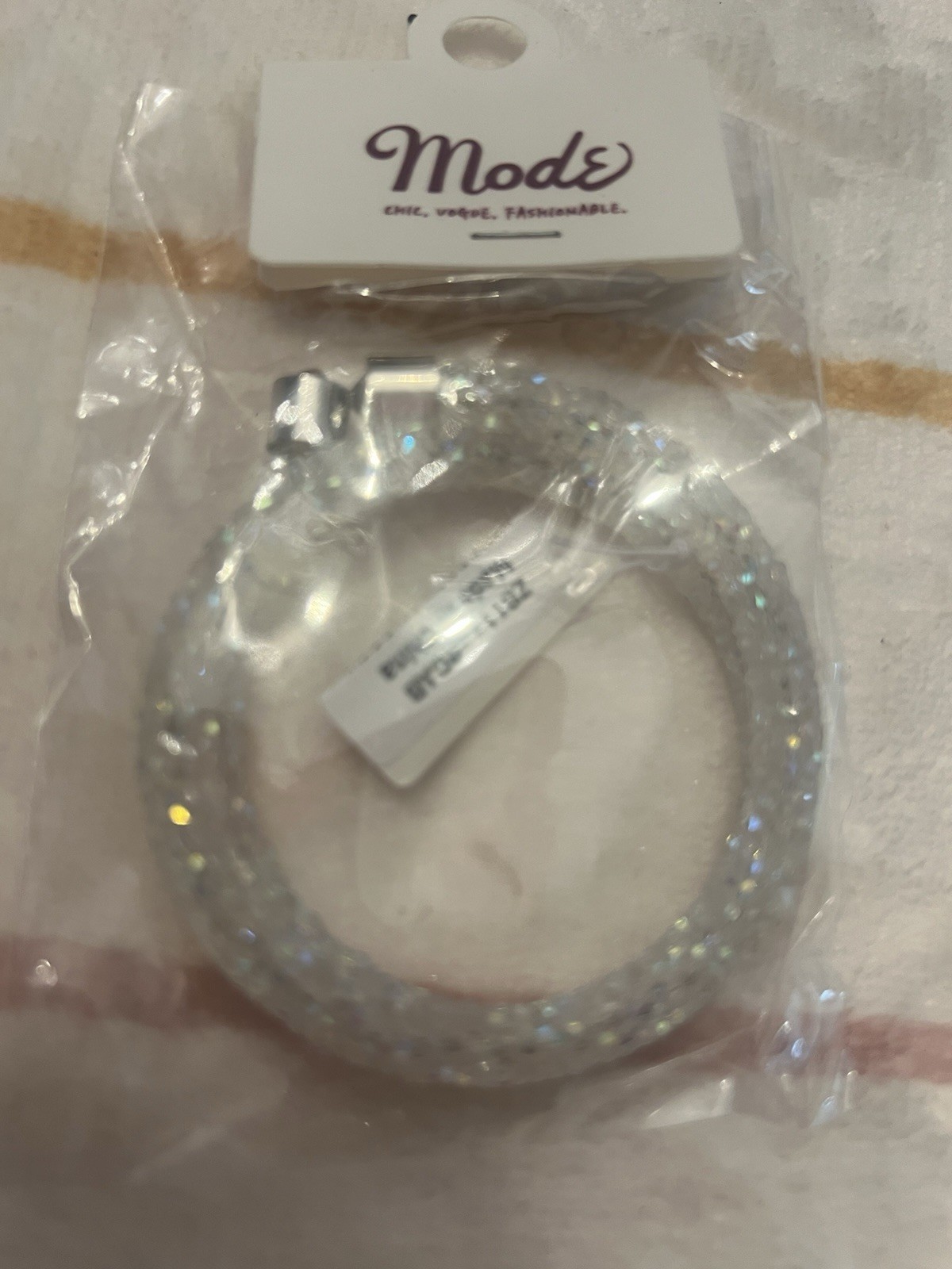 Mod Clear Crystal Bangle Bracelet Round White/Colorless Crystal Magnetic MPN