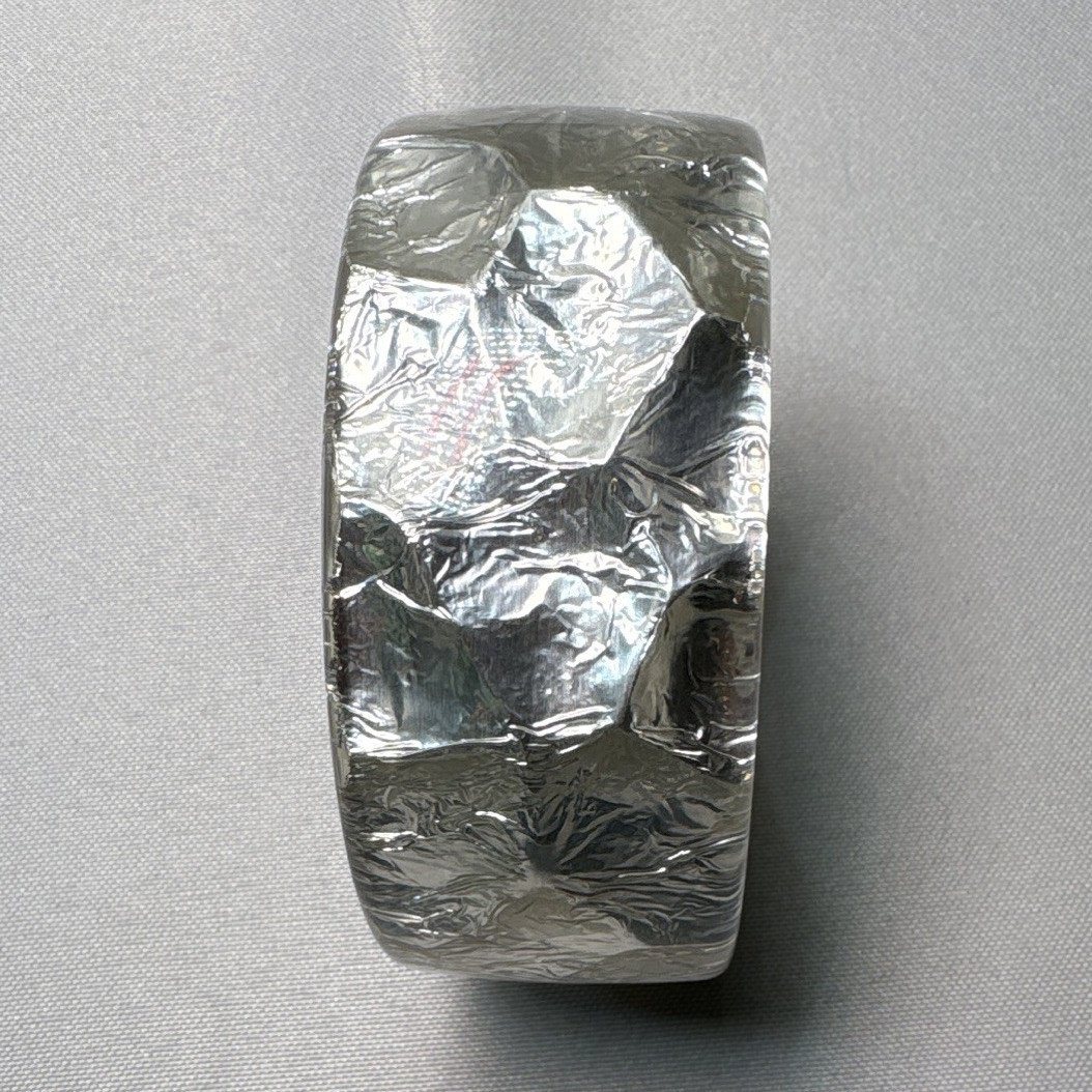 Vintage 70’s Disco Style Wide Silver Foil Resin Bangle Bracelet