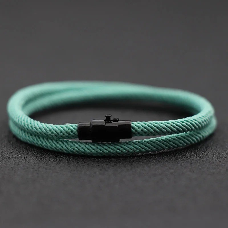 Simple Style Men’s Rope Bracelet Double Layer Thread Fabric Casual Accessory