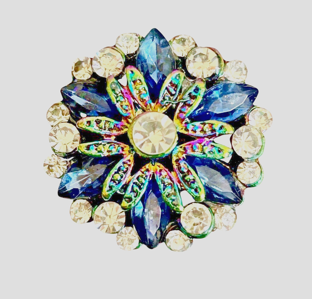 Snap Jewelry Rhinestone Flower Rainbow Base 18-20mm Fits Ginger Charms Accessory