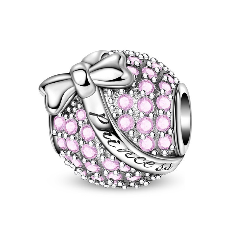 KUNSIR 925 Sterling Silver DIY Charm 5A CZ Heart Bead Pendant For Bracelet Charm