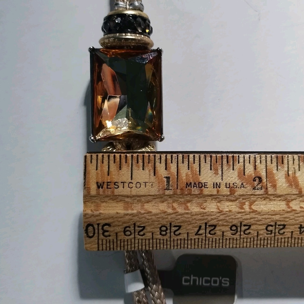 Chico’s Amara Mag Bracelet Braided Cord Mixed Metal Bead Magnetic Close MSRP $35