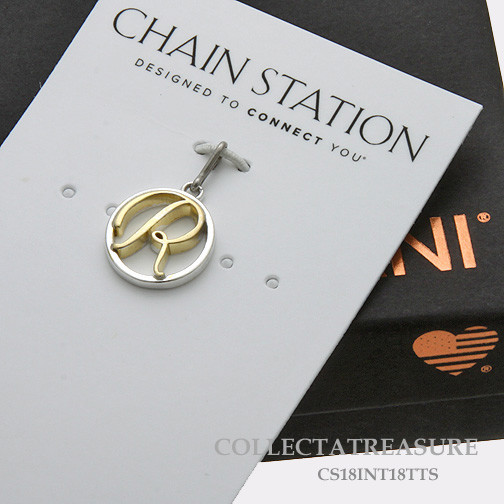 Authentic Alex and Ani Initial R Two Tone Sterling Silver Charm