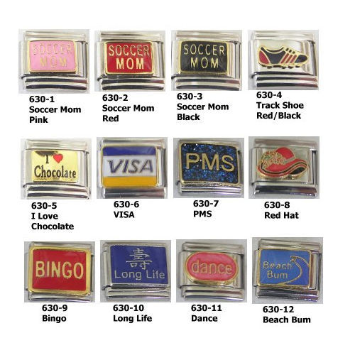 Stainless Steel 9MM Italian Charms VISA PMS BINGO DANCE SOCCER More Charm U PIK