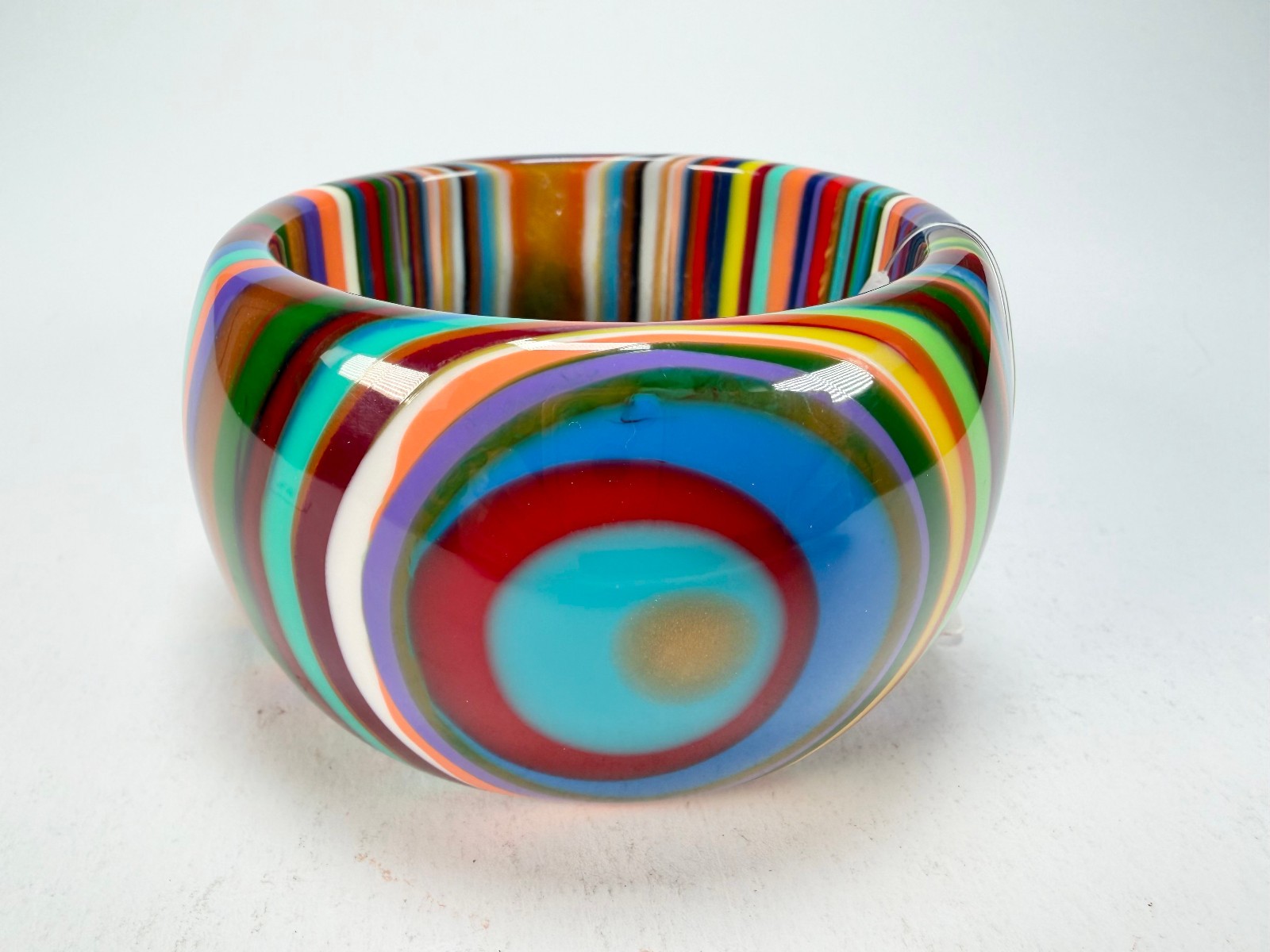 Jackie Brazil Tiger Liquorice Allsorts w/Cat Eye Mix Colours 5cm Resin Bangle