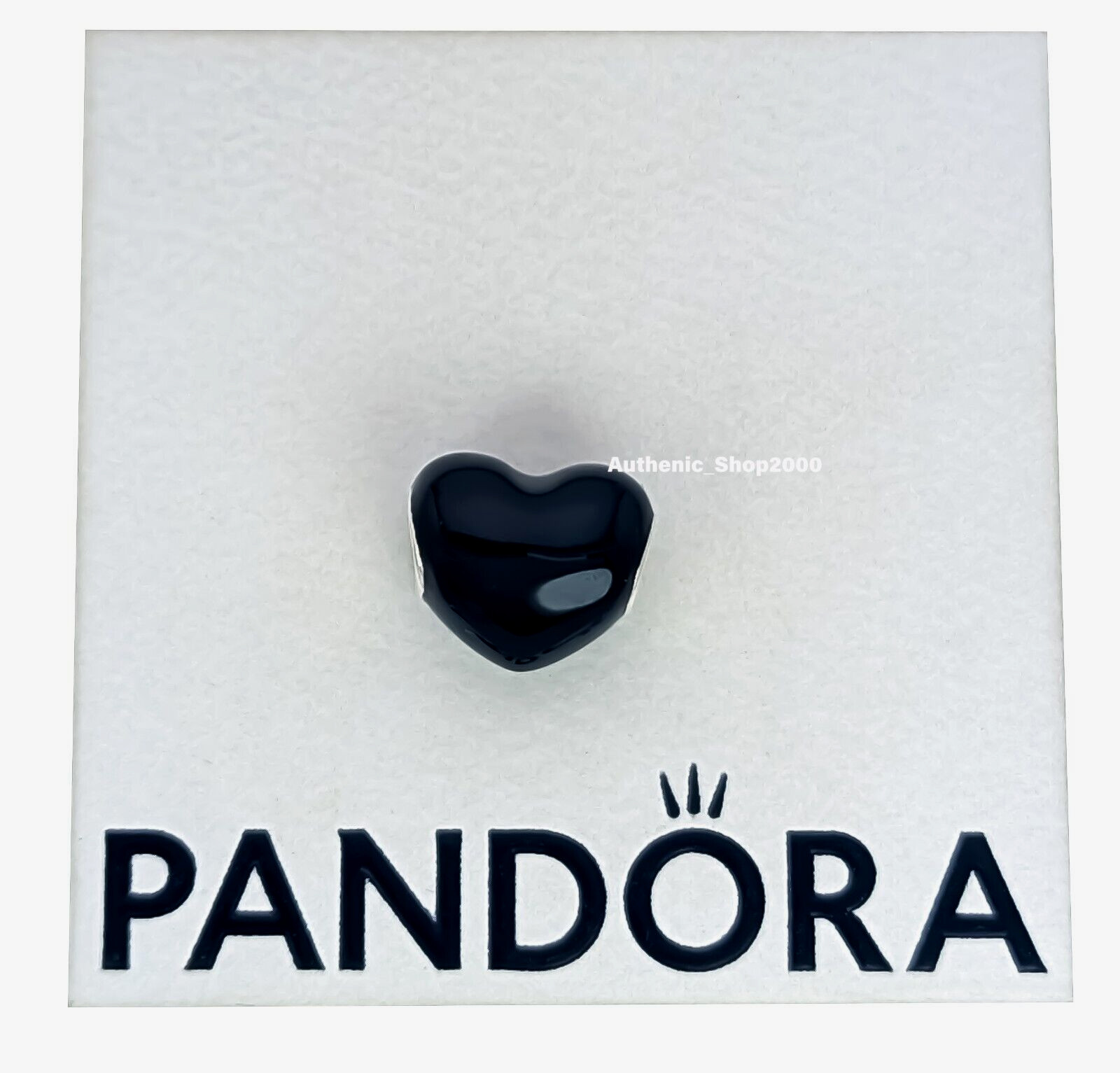 New 100% Authentic PANDORA Moments 925 Ale Silver Black Heart Charm 793337C04