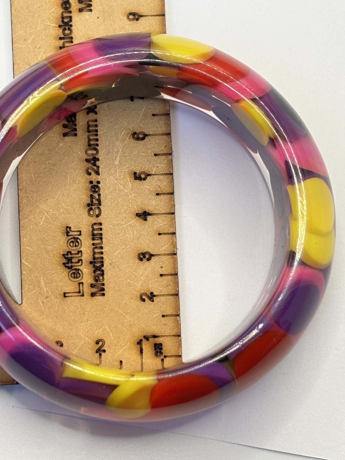 VTG Sobral Lucite Bangle Atelie Petit Boules Multicolour Resin Bracelet Brazil