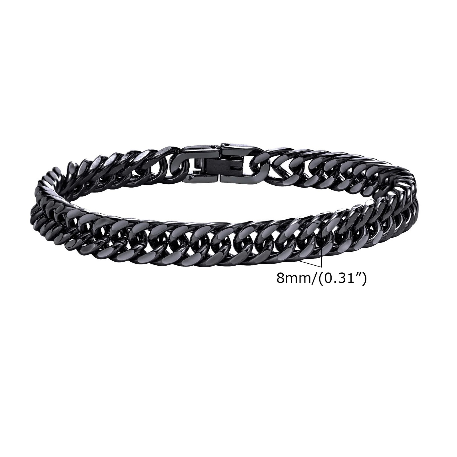 Men’s Stainless Steel Link Bracelet 304 Cuban Chain Hypoallergenic Gift for Him