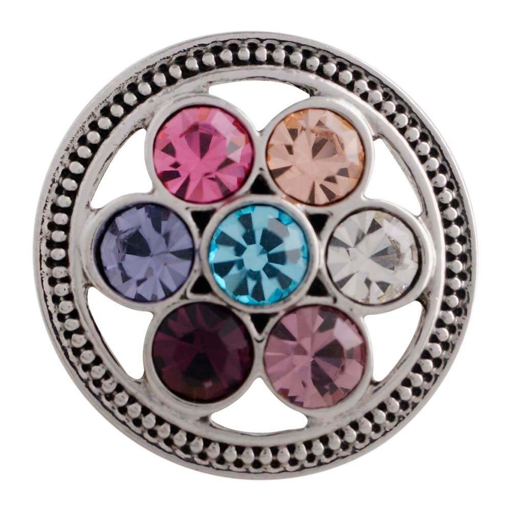 Snap Jewelry Rhinestone Cluster Multicolor 18-20mm Fit Ginger Charms Accessories