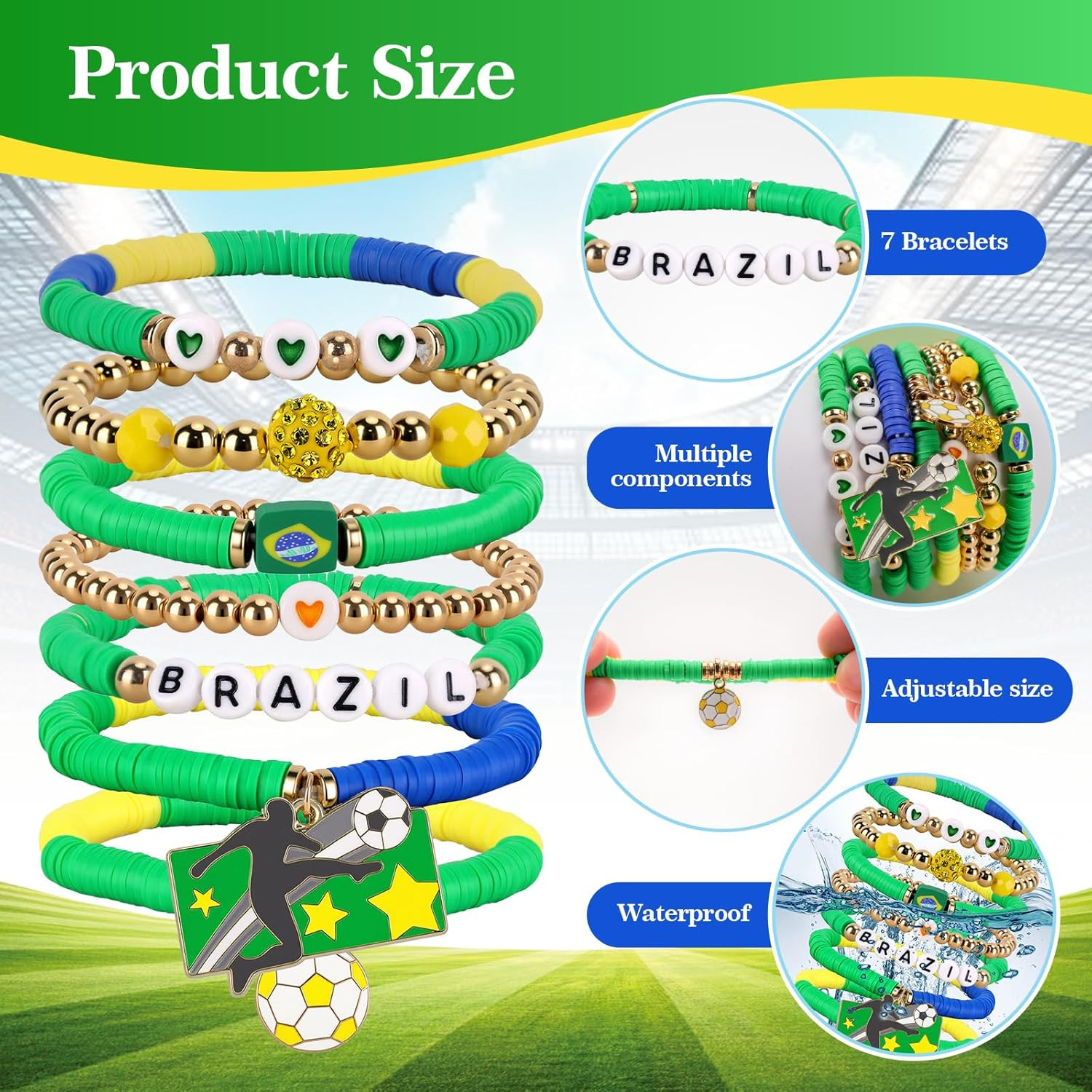 Soccer Bracelet For Women, Game Day Mom Accessories & Outfits Sports Jewelry Fan