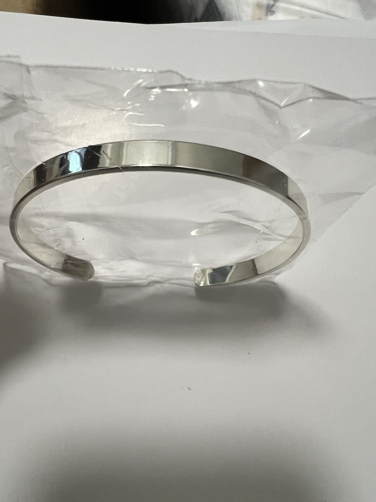 Silver Tone Open Cuff Bangle Bracelet, No Stone, Cuff Closure, Undated Era