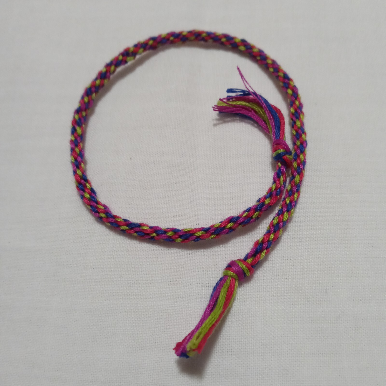 Friendship Bracelet Handmade Braided Round Tie Multicolor Unisex 11 ” Long NWOT