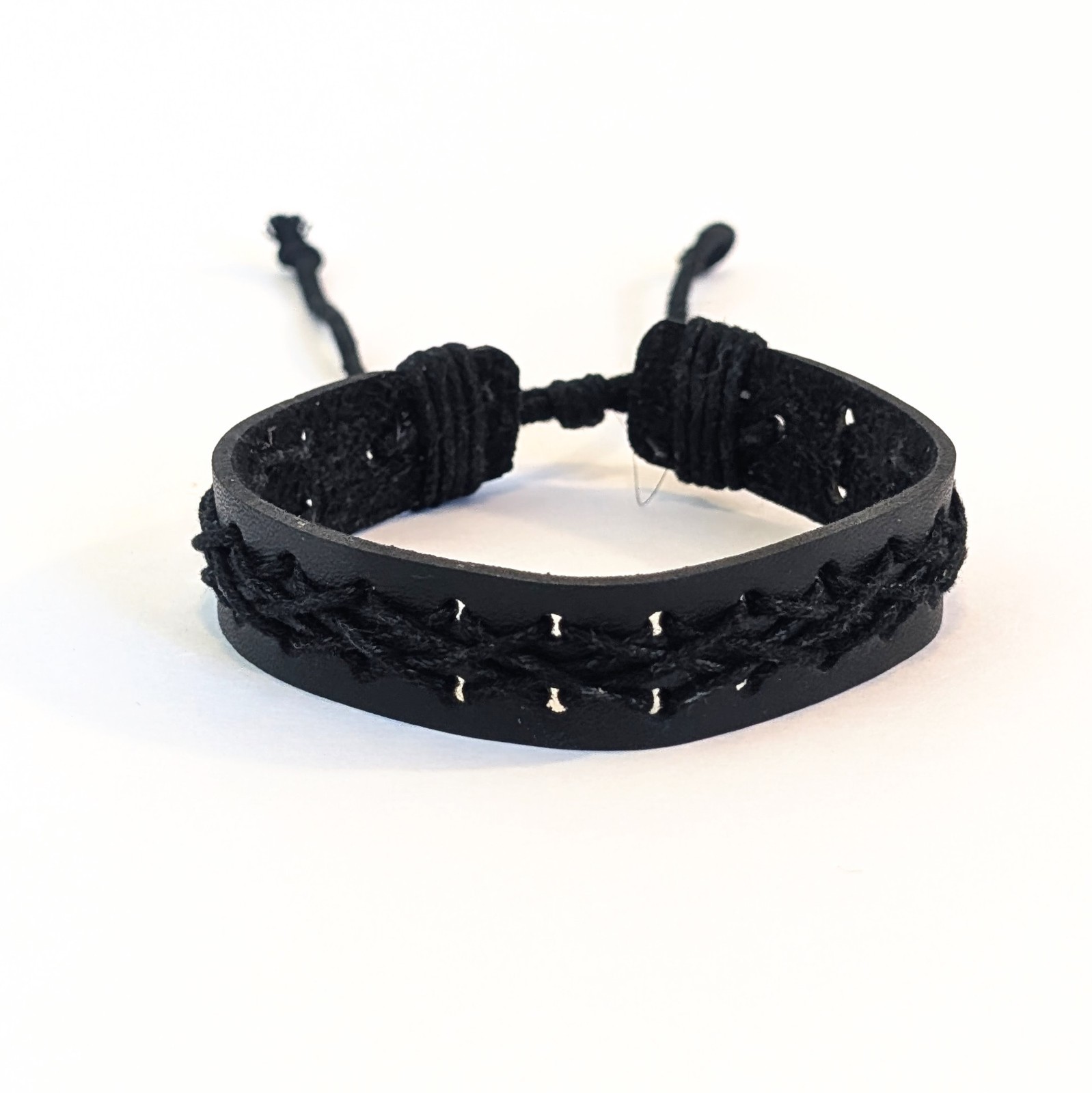 Unisex Blc Leather Bracelet Goth Punk Rock braided Wristband cord cuff Unbranded