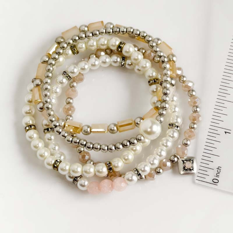 New 5pcs Chicos Charms Beads Elastic Bracelet Gift Vintage Women Party Jewelry