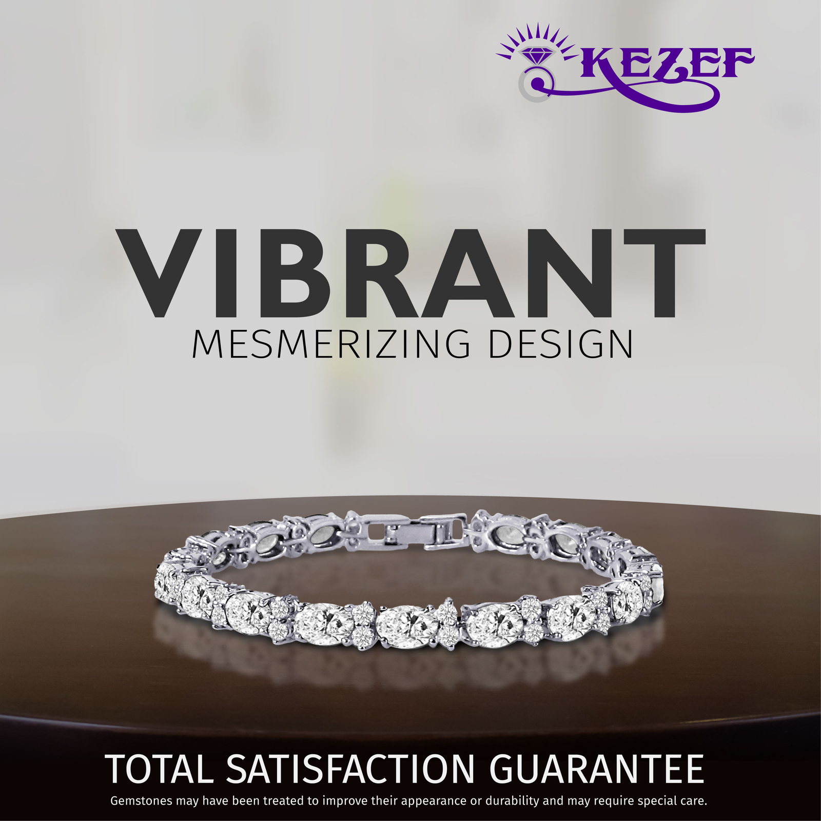 Tennis Bracelet with Cubic Zirconia CZ 7x5mm Oval Silver Plated – FREE Shipping