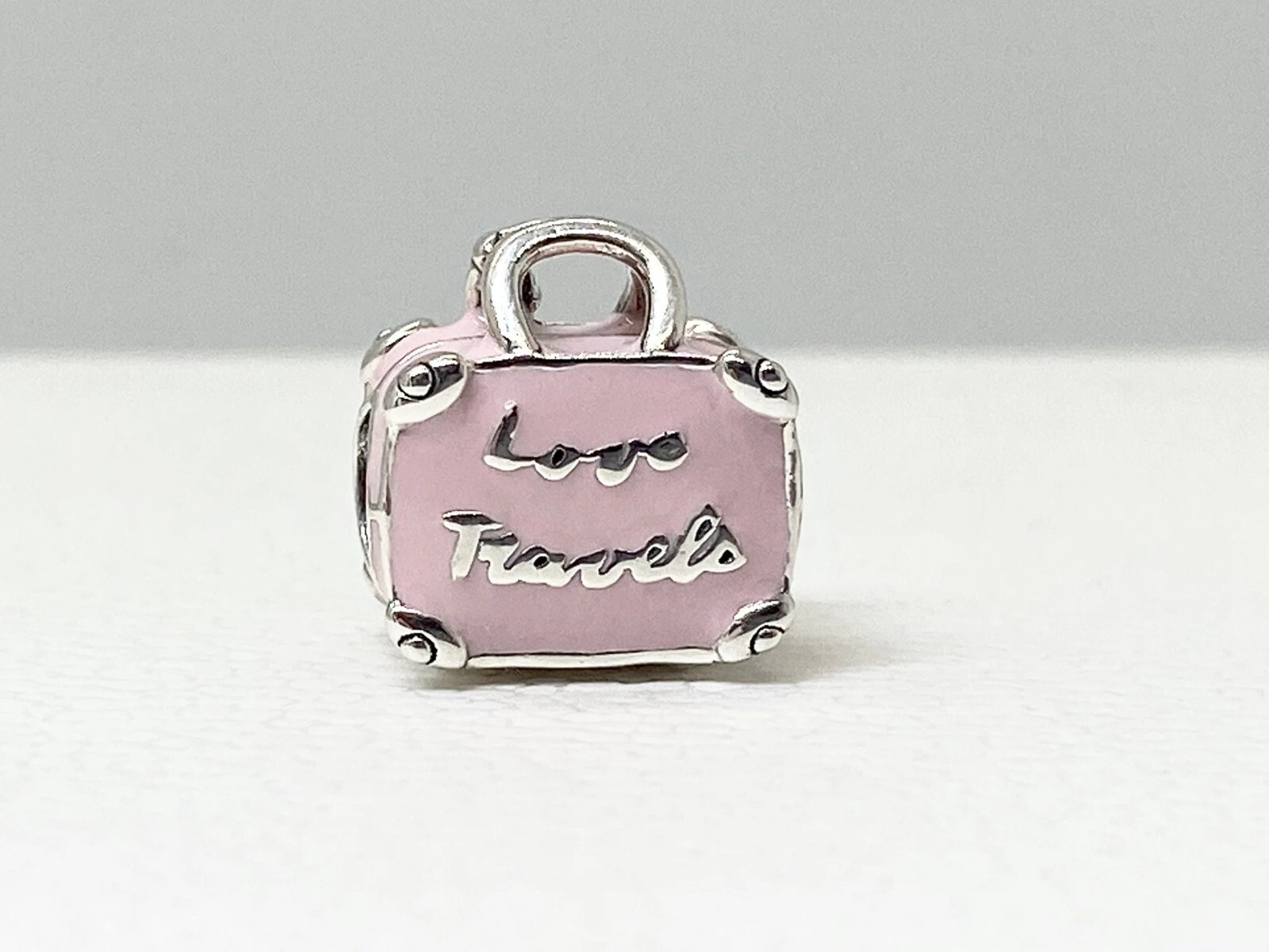 Pandora Authentic Charm Pink Travel Suitcase Bag Charm Bead