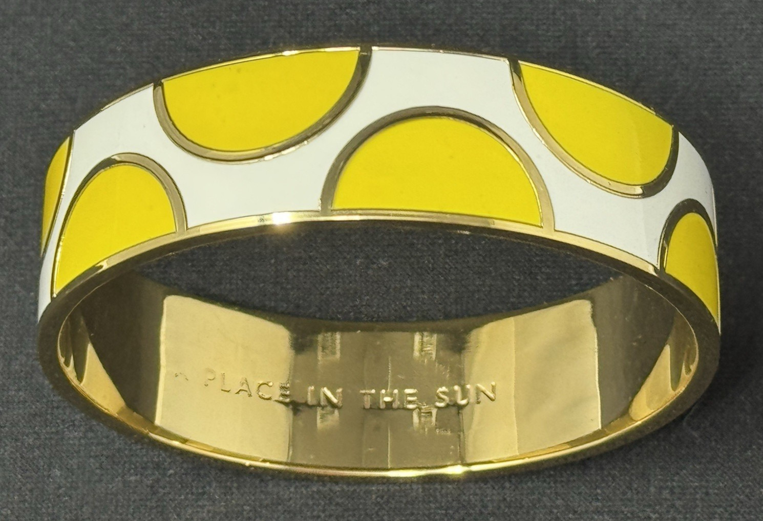 Kate Spade New York Yellow & White Enamel Dot Bangle Bracelet A Place In The Sun