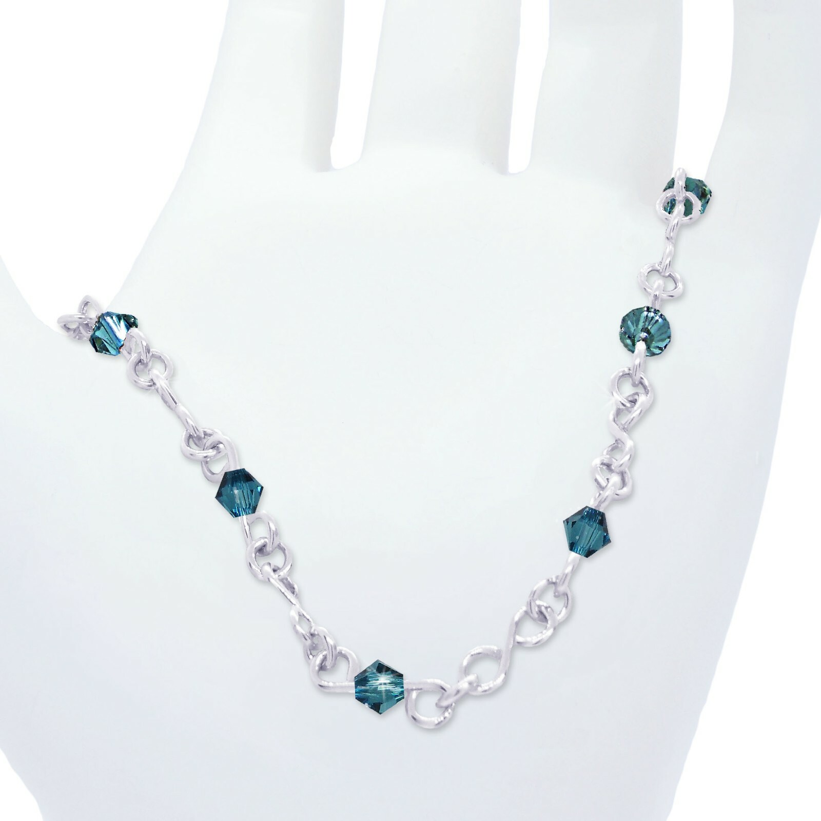 Bracelet Gold or Silver Customized Figure 8 Links adorned with Crystals