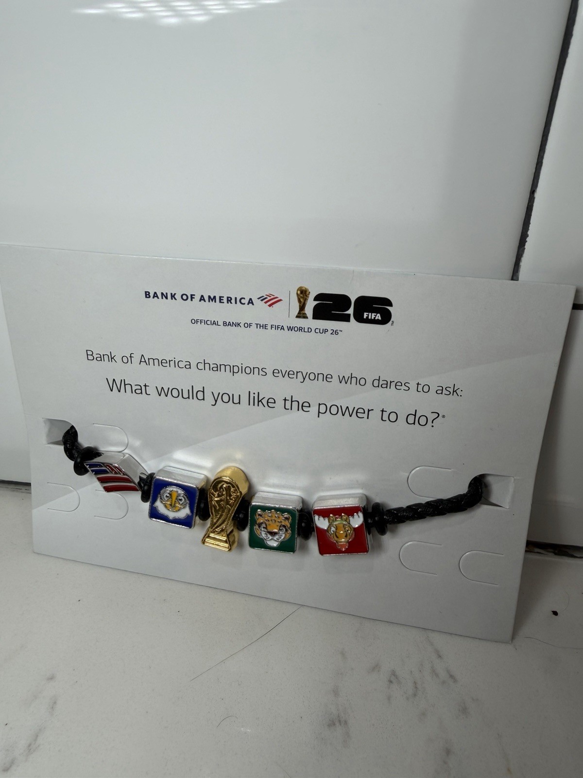 FIFA World Cup 26 Bank of AmericaBraided Cord Bead CharmBracelet