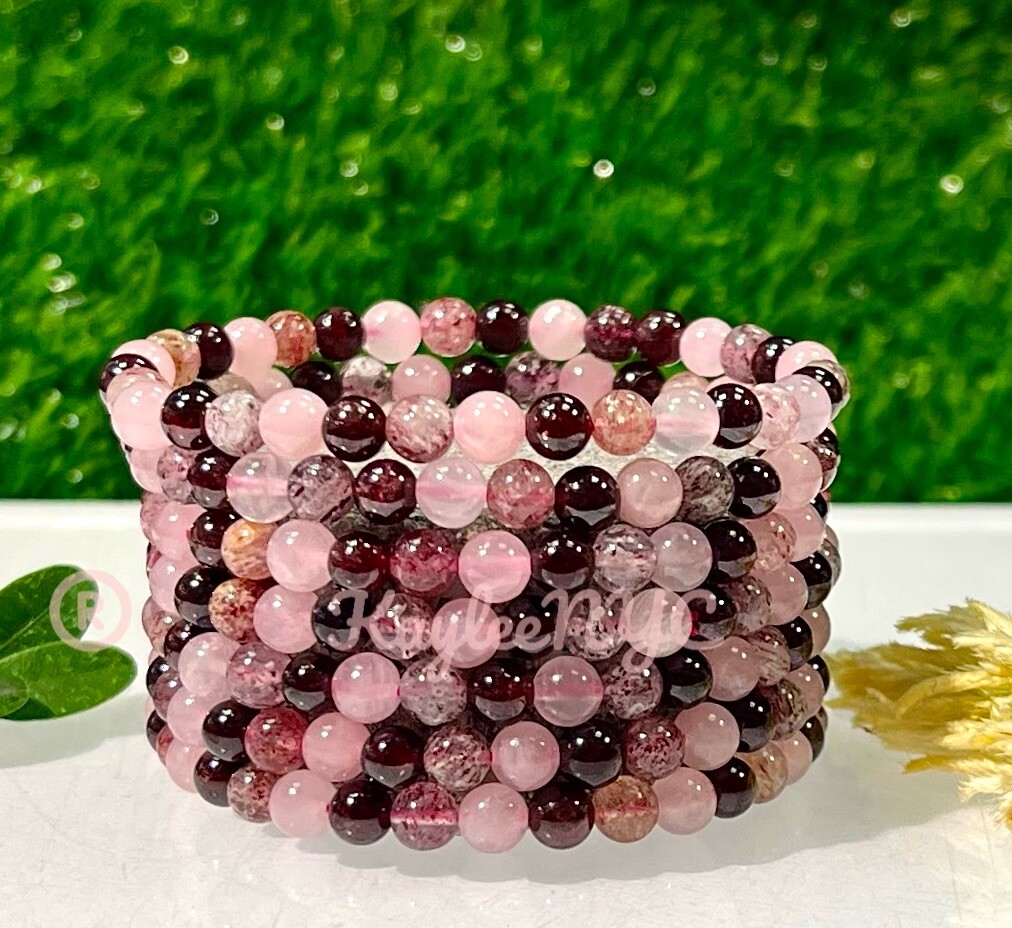 Wholesale 6 Pcs Natural Heart Chakra 6mm 7.5” Crystal Stretch Bracelet