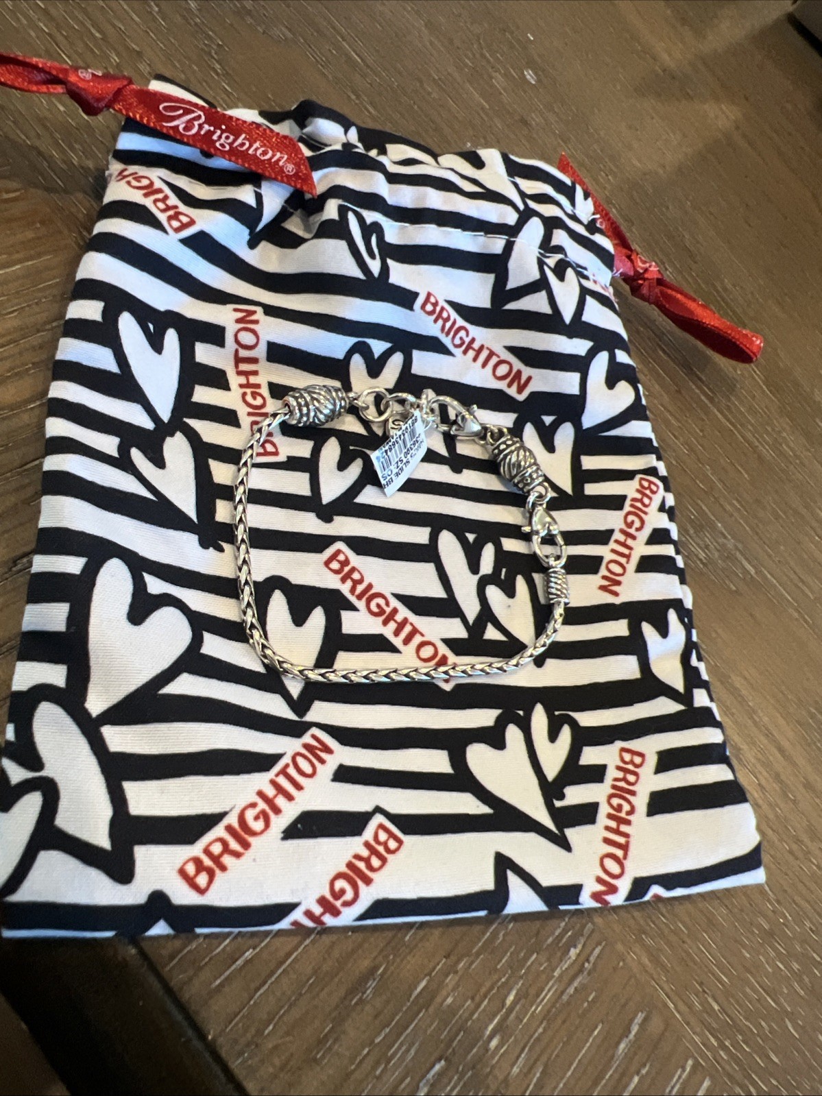 BRIGHTON NWT BARREL Classic SLIDE Add Charm, Beads W/Pouch Bracelet Retails $48