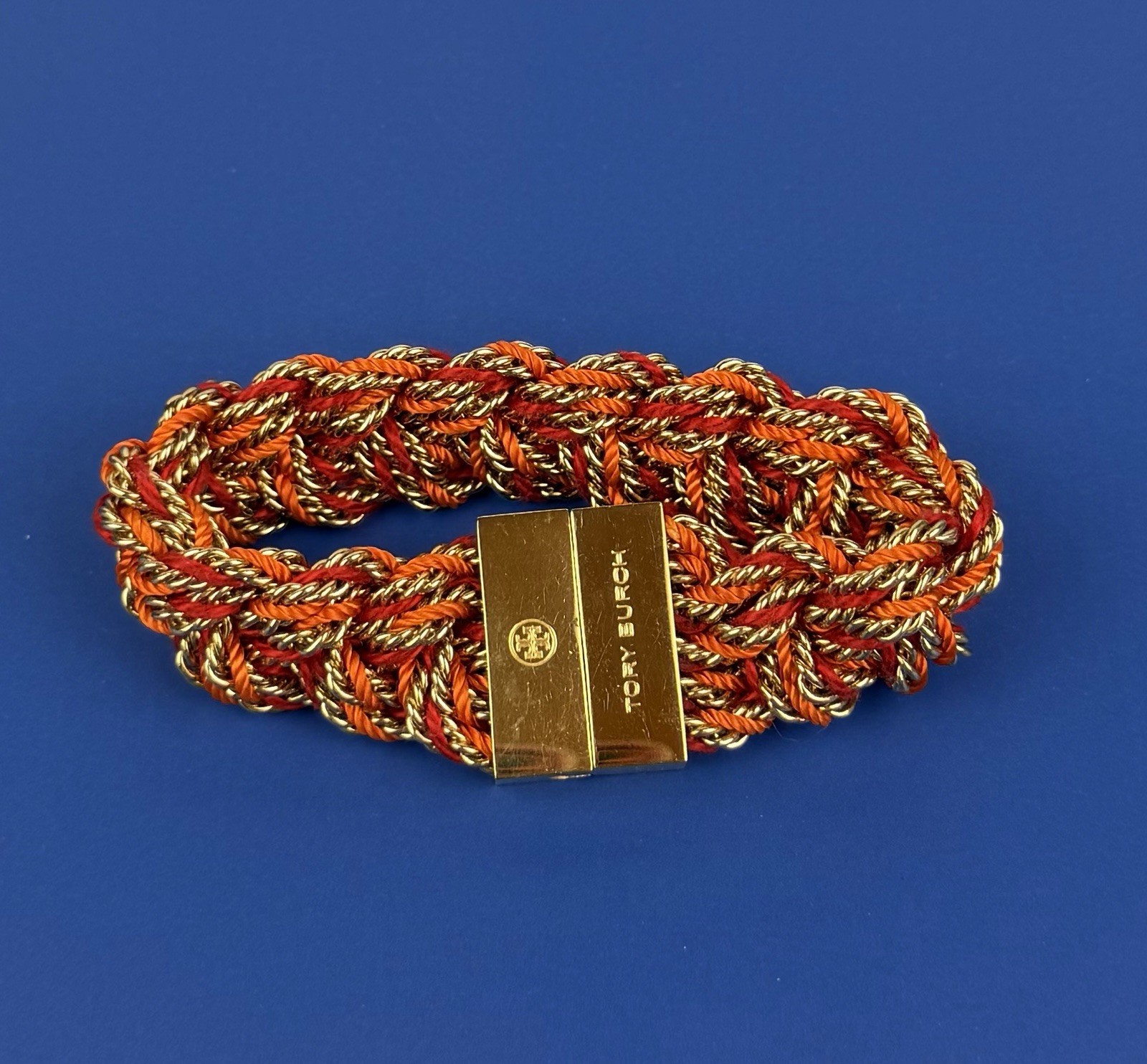 Tory Burch Gemini Link Nantucket Braided Metal & Cord Bracelet
