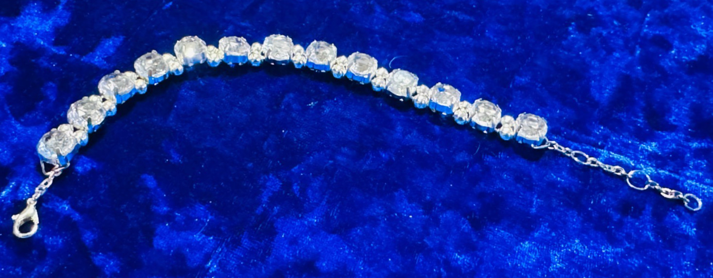 White Moissanite Bracelet 10.5 Mm Platinum/White Gold Color Plating 8″ or 6″ +