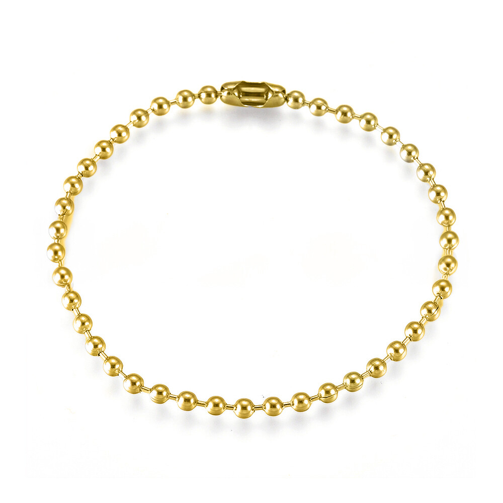 6″-10″ Stainless Steel Ball Chain Bead Bracelet Silver Gold 2/4/6/8/10mm P274