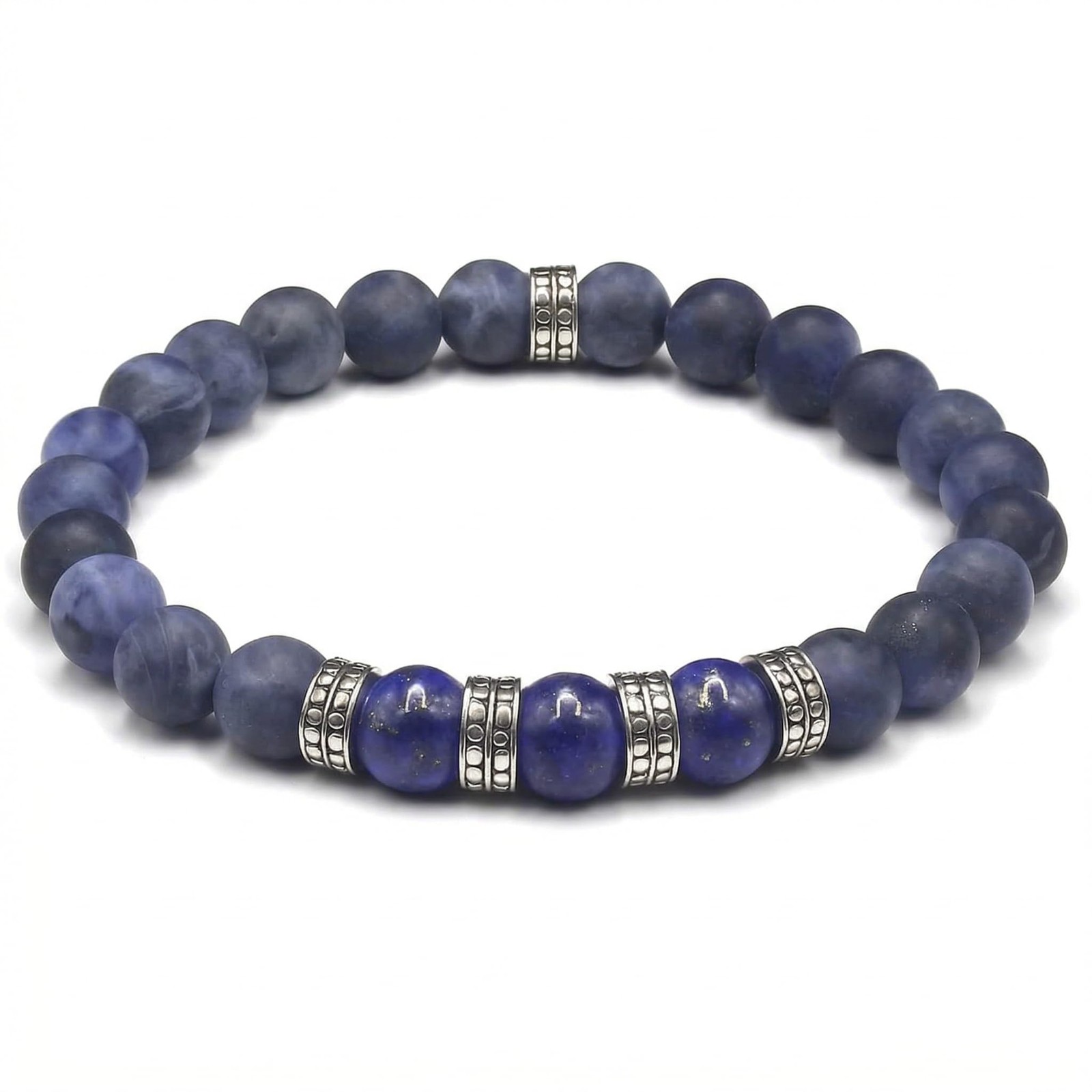 Men’s Bracelet, Sodalite and Lapis Lazuli Bracelet, Men’s Quality Bead Jewelry