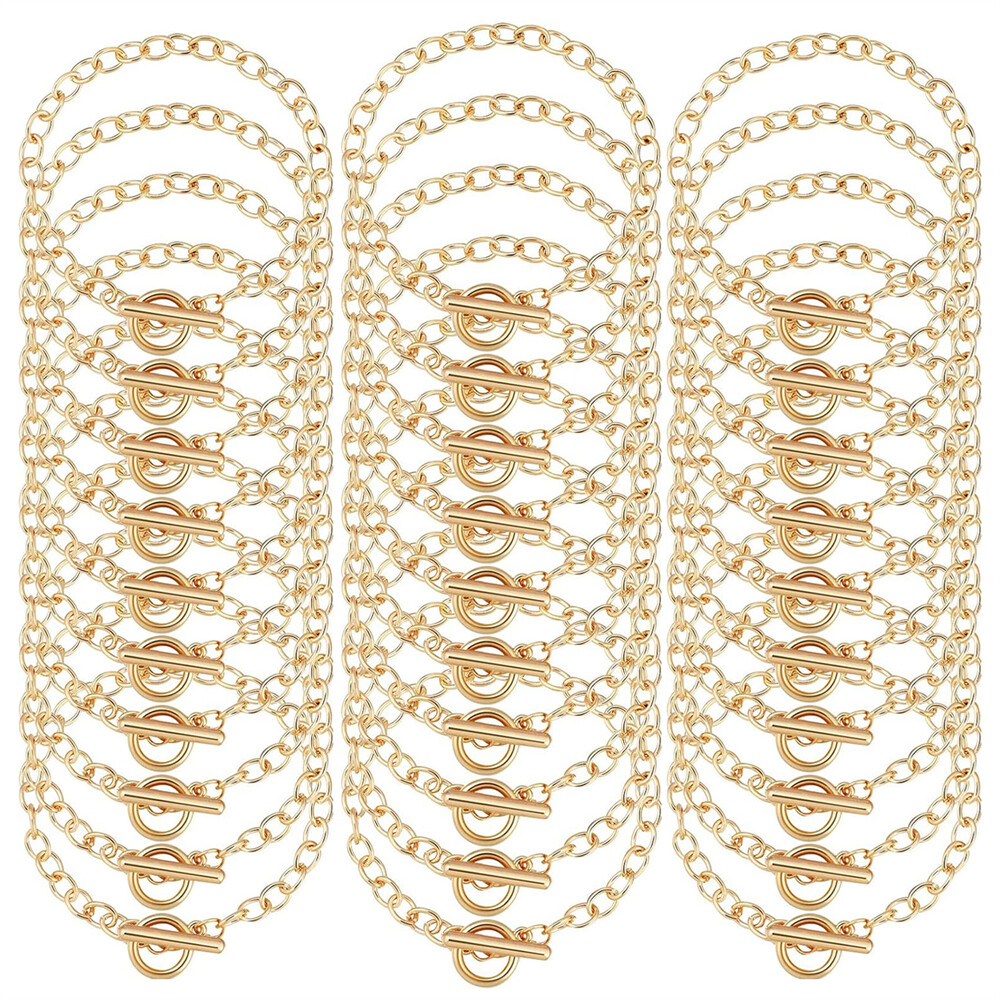 30Pcs Bracelet Chains with OT Toggle Clasp Bracelet Link Chains Jewelry Making