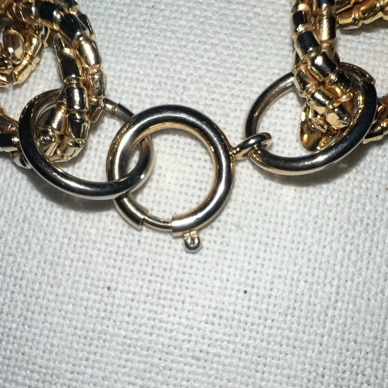 Erwin Pearl vintage signed gold Tone Metal Oval Link Chain Bracelet
