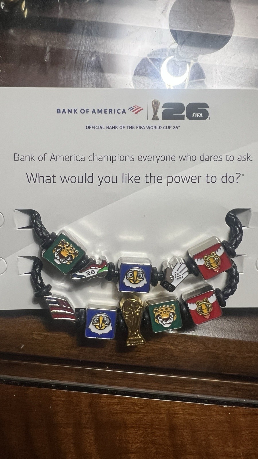 Bank of America FIFA World Cup 26 Cord Charm Bead Bracelet Multicolor
